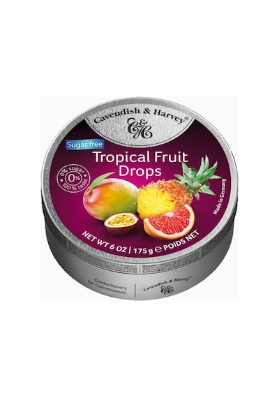 Cavendish & Harvey Tropical Fruit Drops Suger Free 175 G