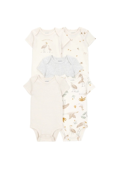 Carter's Layette Bebek Kısa Kollu 5'li Body 1t006810 Fildişi