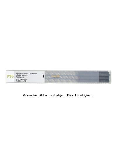 Ptg 6.5x215 Mm Çok Uzun Metal Matkap Ucu Hss Dın 1869 -1