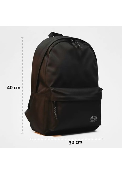 Elegance Siyah Unisex Günlük Okul Seyahat Sırt Çantası Siyah