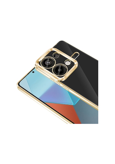 Ardemix Redmi Note 13 Pro 4g Kılıf Kamera Korumalı Logo Gösteren Omega Kapak - Siyah Siyah