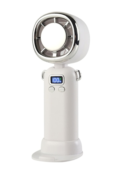 Lexroo Ay11 Dijital Led Göstergeli Katlanabilir Portatif Mini Soğutucu El Fanı - Beyaz