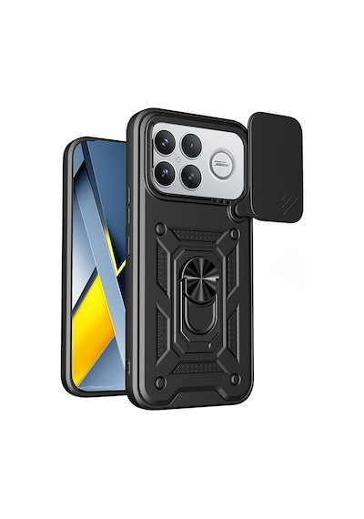 Teleplus Xiaomi Poco F8 Ultra Kılıf Kamera Korumalı Slide Sürgülü Yüzüklü Tank Kapak