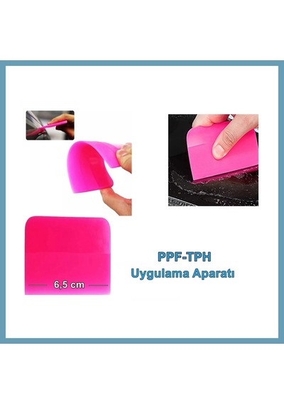Bezos Ppf/tph Silikon Çekçek Ragle Cam Filmi Çekme Uygulama Aparatı Pembe 6x7.5cm Mbt06