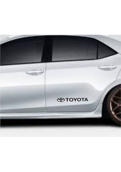 Toyota Yan Kapı Çıta Altı Düz Yazısı Logo Hediyeli 2 Adet Set