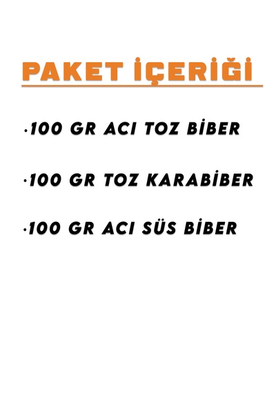 İpek Değirmen Toz Karabiber Acı Toz Biber Süs Biber Süper Acı Baharat Set 3 x 100 G