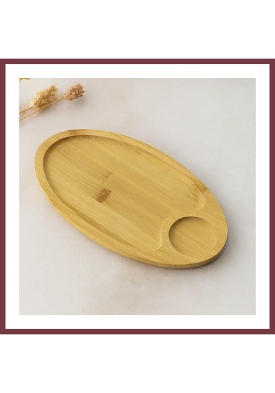 Storeşahin Bambu Oval 2 Bölmeli Mini Servis Tepsisi 25x14x1.4 Cm Shn0720