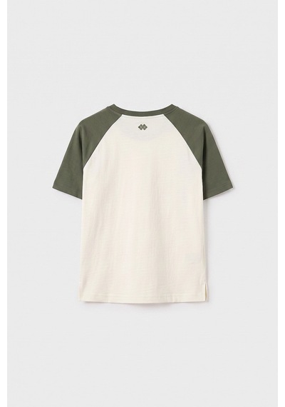 Ekru-haki Standart Fit Reglan Kollu Kız Çocuk T-shirt - 75180 Ekru/haki