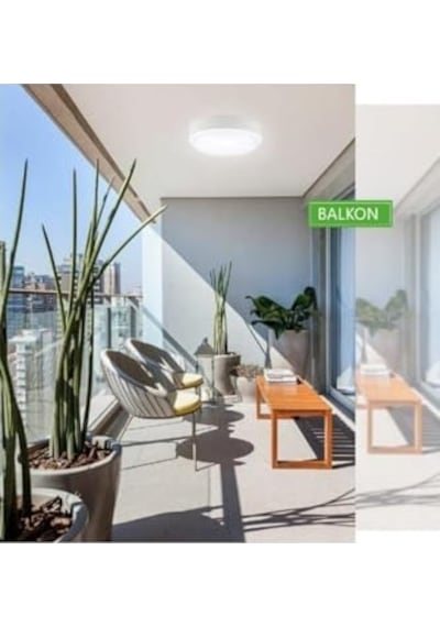 Balkon Lambası Teras Lambası Artos 15w Yuvarlak Banyo Lambası 6400k Beyaz Işık Tavan Lambası Beyaz Diğer