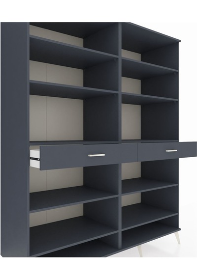 Kronos Gardrop 10 Raflı 2 Çekmeceli 176x59x221 Antrasit-antrasit Antrasit Kronos Gardrop 10 Raflı 2 Çekmeceli 176x59x221 Antrasit-antrasit Antrasit