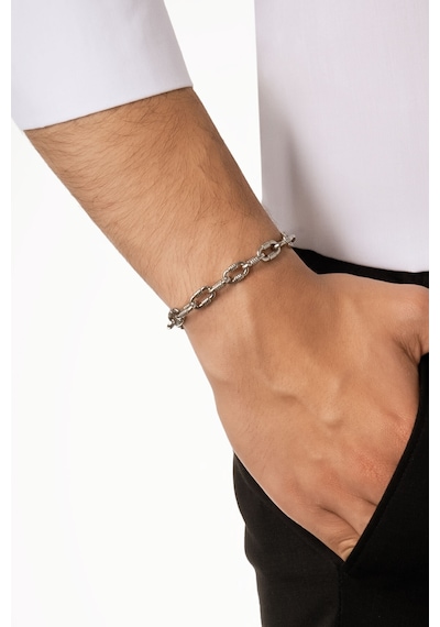 Modern Stil Çelik Erkek Bileklik Gri 53349292