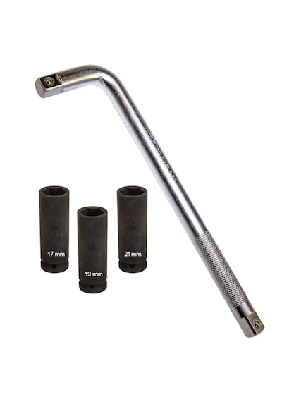 4 Parça 380 Mm Lastik Bijon Anahtarı 17mm 19mm 21mm Lokmalı