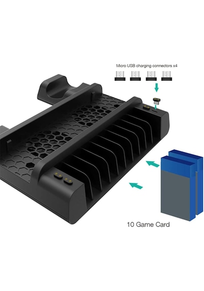 Ps4 Pro Ve Slim İçin Fanlı Dikey Soğutucu Ve Kol Şarj Edici Organ