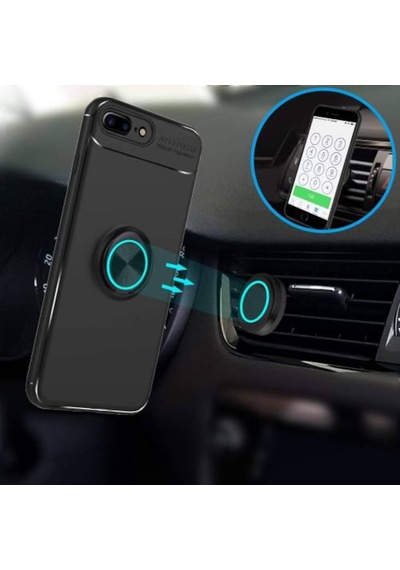 Apple Uyumlu iPhone 8 Plus Kilif Yüzüklü Tam Korumali Silikon Kapak 412599868