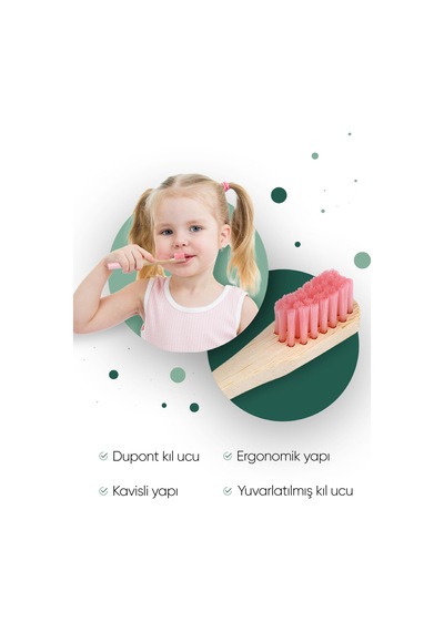 Tbrush Pembe Doğal Bambu Vegan Diş Fırçası - Soft (yumuşak) + Paslanmaz Çelik Dil Temizleyici