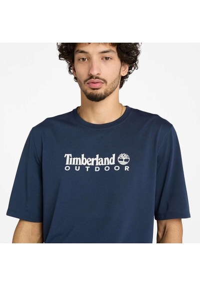 Timberland Uv-protection Logo Short Sleeve Erkek T-shirt-33283 Lacivert