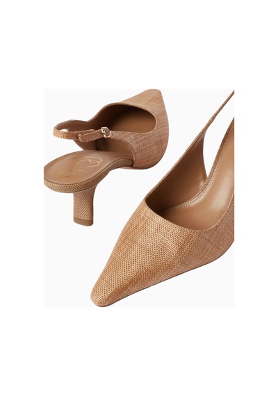 Sam Edelman Bianka 60 Bej Raffia Kadın Alçak Topuklu Slingback Pump