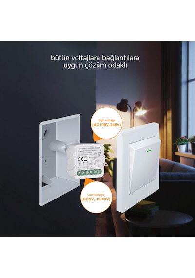 Onoff Akıllı Tekli Kuru Kontak Anahtar Röle Tüm Voltajları Destekler Tuya Wifi