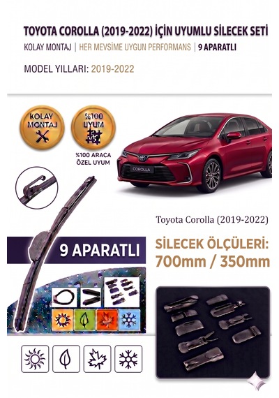 Toyota Corolla Ön Cam Silecek Takımı 2019-2022