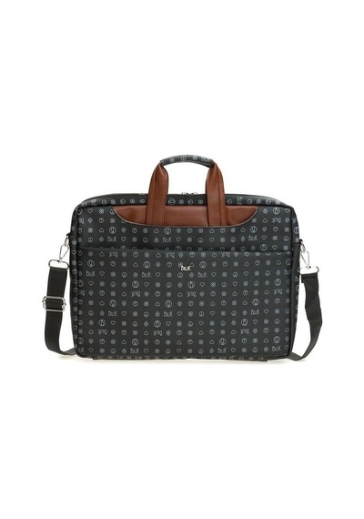 Bilik Deri Monogram Siyah/Taba Unisex Laptop & Evrak Çantası BRIE Siyah - Taba