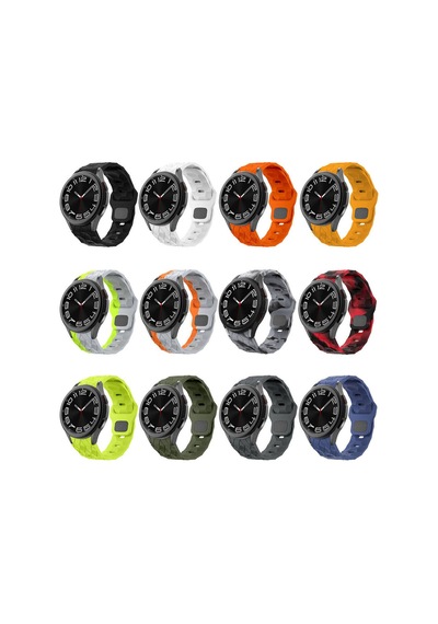 Samsung Uyumlu Galaxy Watch 6 40mm Krd-116 20mm Futbol Desenli Spor Tasarımlı Silikon Kordon