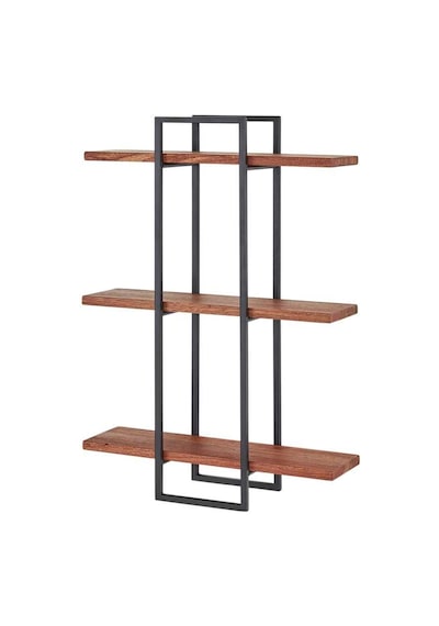 Umutpark 3 Katlı Metal Ahşap Duvar Raf. Ceviz