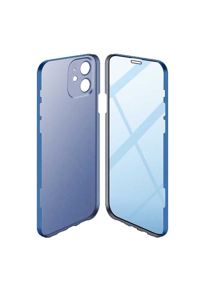 Apple iPhone Uyumlu 12 360 Derece Tam Kaplayan Cam Kapak Kılıf