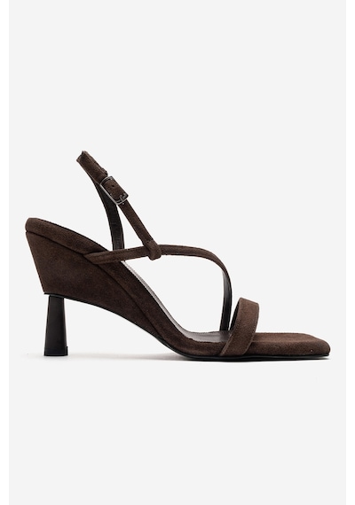 Luvishoes Jolene Kahverengi Süet Kadın Topuklu Ayakkabı