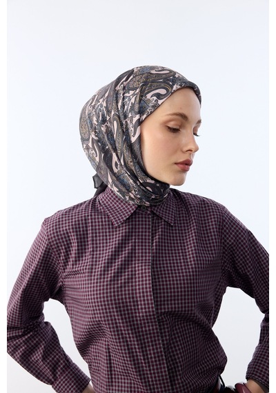 Mirsoy Scarf Lavin Desen Eşarp Hardal