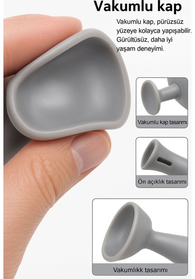 Çarpışma Önleyici Silikon Duvar Koruyucu Kapı Stoperi Gri