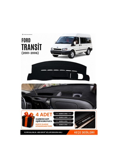 Ford Transit 2001-2006 Uyumlu Torpido Koruma, Torpido Örtüsü, Torpido Kılıfı - Siyah