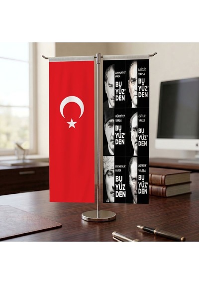 Atatürk-türk Bayrağı Kırlangıç T Tipi Masa Bayrak Takımı Diğer