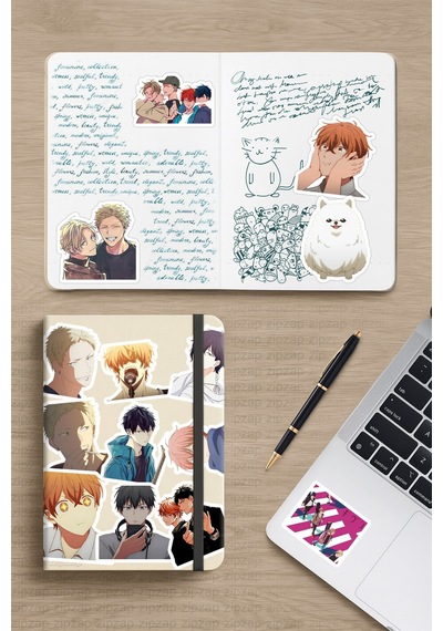 Given Anime Telefon Laptop Bullet Journal Yapışkanlı Folyo Sticker Paketi 25 Adet Çok Renkli
