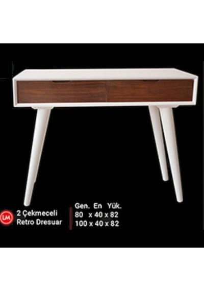 Dresuar Torna Tombul Model Ahşap Kayın Retro Ayak Mdf Tabla  Parla Ahşap