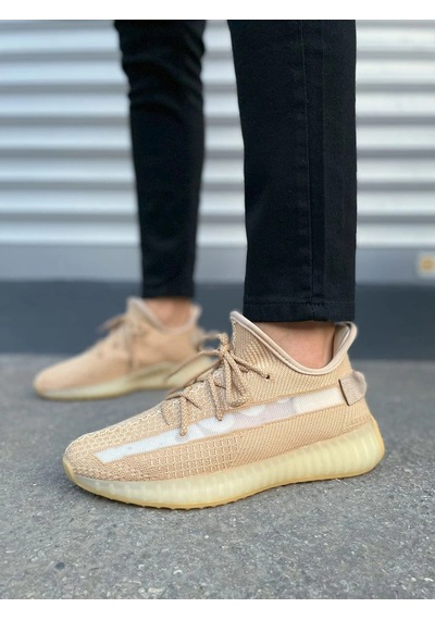 Mevese Morven Erkek , Kadın Triko Sneaker Ayakkabı Günlük Bağcıklı Hafif Spor Modeli - Bej