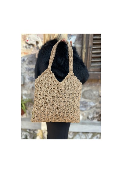 Melonndesign Yelpaze Model Hasır Handmade Çanta