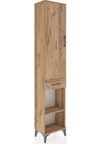 Arges Dolap 3 Raflı Tek Çekmeceli Tek Askılı 44x30x221 Çam-çam Çam