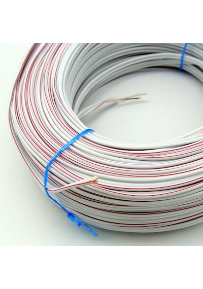 Elektrik Kablosu %100 Bakır 100 Metre 2X0.75 Mm Beyaz Kırmızı