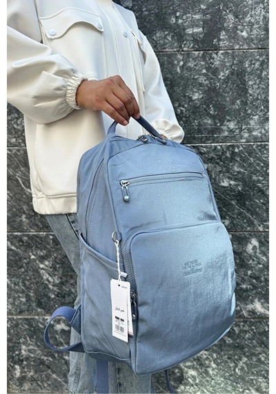 Just Polo Kadın İthal Klinkır Kumaş Şık Ve Lüks Sırt Çantası Shopper Mavi