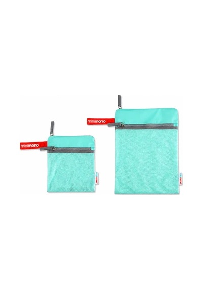 Minimono 2'li Islak & Kuru Çanta Seti Sıvı Geçirmez Pu İç Yüzey Büyük + Küçük Boy 2'li Set Yeşil