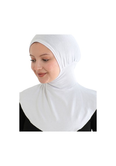 Modish Group Kadın Boyunluklu Hijab Tesettür Pratik Spor Bone - Sarı Beyaz