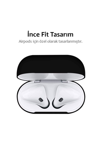 Apple Airpods 1.nesil 2.nesil İle Uyumlu Silikon Kılıf Lacivert