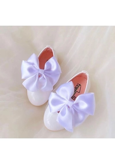 Stella Butik Kız Çocuk Fiyonklu Babet Ayakkabı Sedef