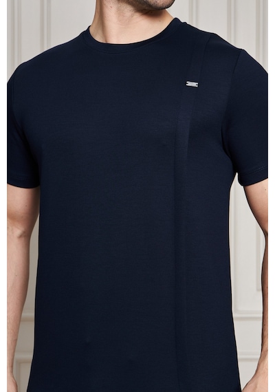 Erkek Jeuss Oysho Kumaş Sıfır Yaka Lacivert Tshirt