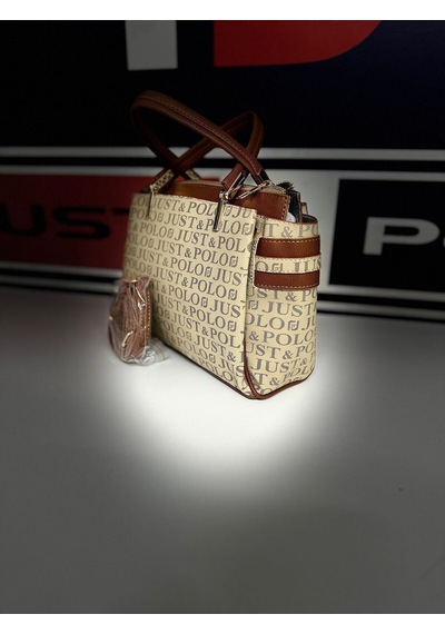 Just Polo Kadın Siyah Taba Gofraj Kabartma Desenli Mıknatıslı Çıtçıt Kapama El Çantası Mh4031mh Siyah - Taba
