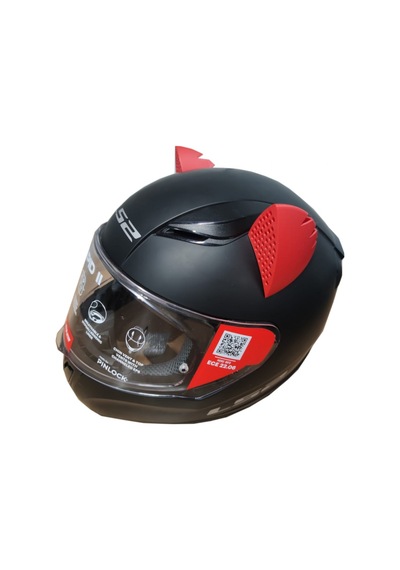 Motospartan Motosiklet Kaskı Kedi Kulağı Kırmızı