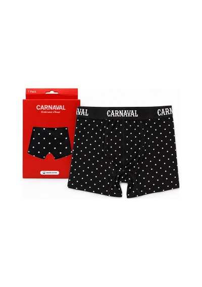 Carnaval Socks Puantiyeli Erkek Boxer Pamuklu Likralı Parlak Lastikli Kutulu Çoklu