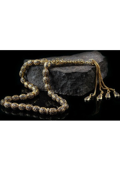 Tesbihsepetim Zirkon Taşlı 925 Ayar Gümüş Tesbih U54465