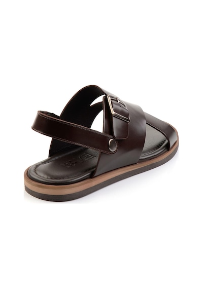 Kahve Hakiki Deri Erkek Sandalet E05433071014