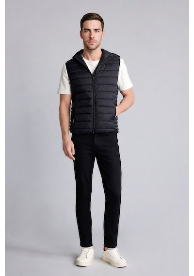 Defacto Su İtici Slim Fit Kapüşonlu Yelek N4652az26aubk27 Siyah-bk27